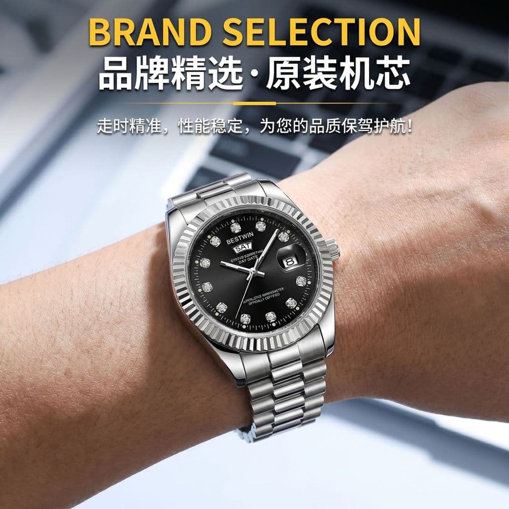 Relógio masculino relógio masculino moda High-End relógio de quartzo à prova dwaterproof água duplo calendário relógio A