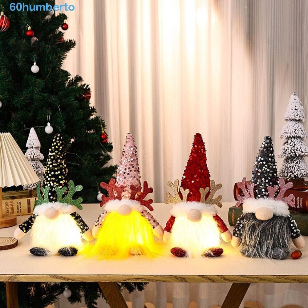 HUMBERTO Ornamento De Boneca Sem Rosto Brilhante , De Gnomos Luminosos De Natal Fofa E Requintada , Decoração Anã Festiv