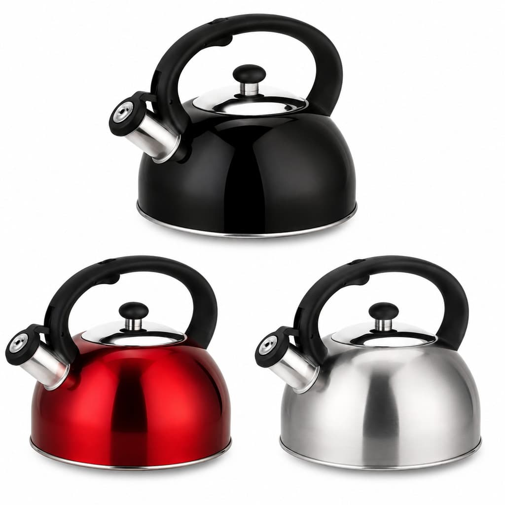 Chaleira Inox 2L Com Apito Para Fogão Gás Indução, Ferve Rápido