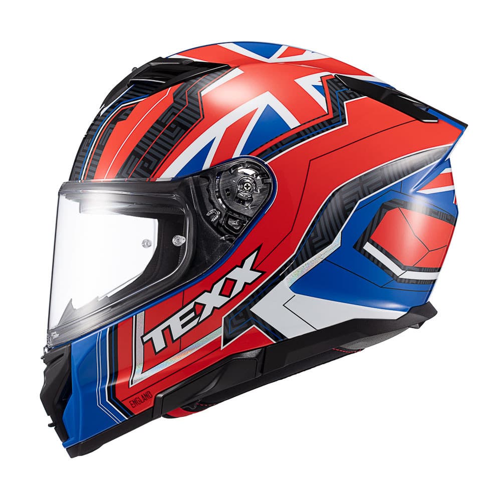 CAPACETE TEXX VISEIRA DUPLA FECHADO MOTO KAIMAN FLAG UK