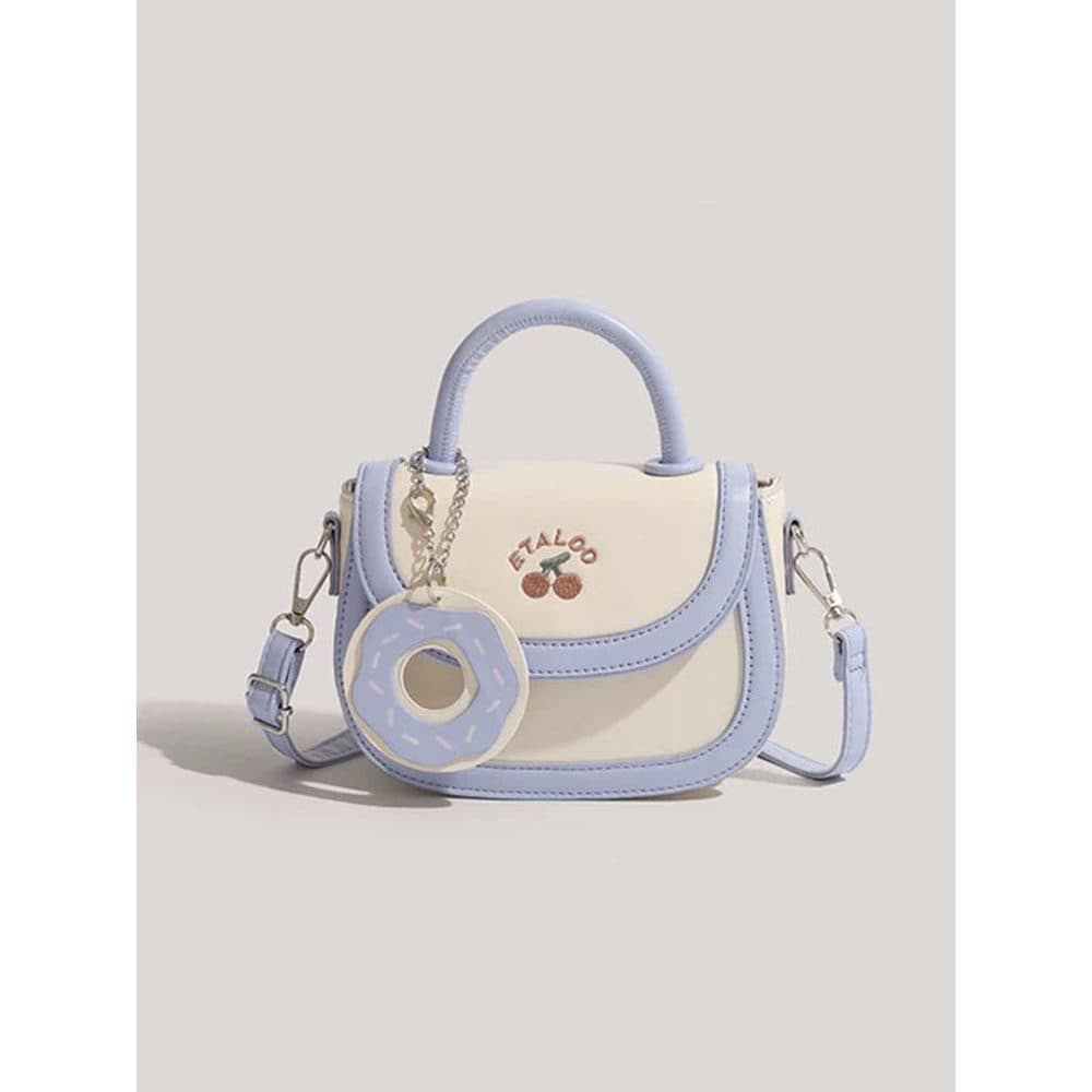 bolsa transversal feminino Bolsa Bonito sela saco Commuter japonês doce estilo menina compras biscoito pingente bege por