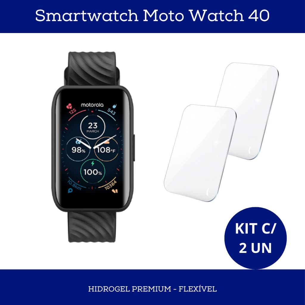 2 Películas Hidrogel Para Smartwatch Moto Watch 40
