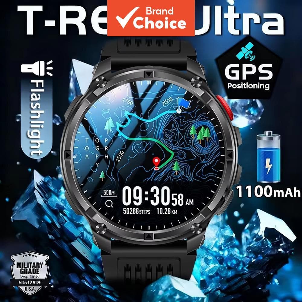 Novo T-Rex3 Ultra 1100mAh Bateria Smartwatch Relógio Inteligente GPS Pista Bússola À Prova Dwaterproof Água Esportes Ras
