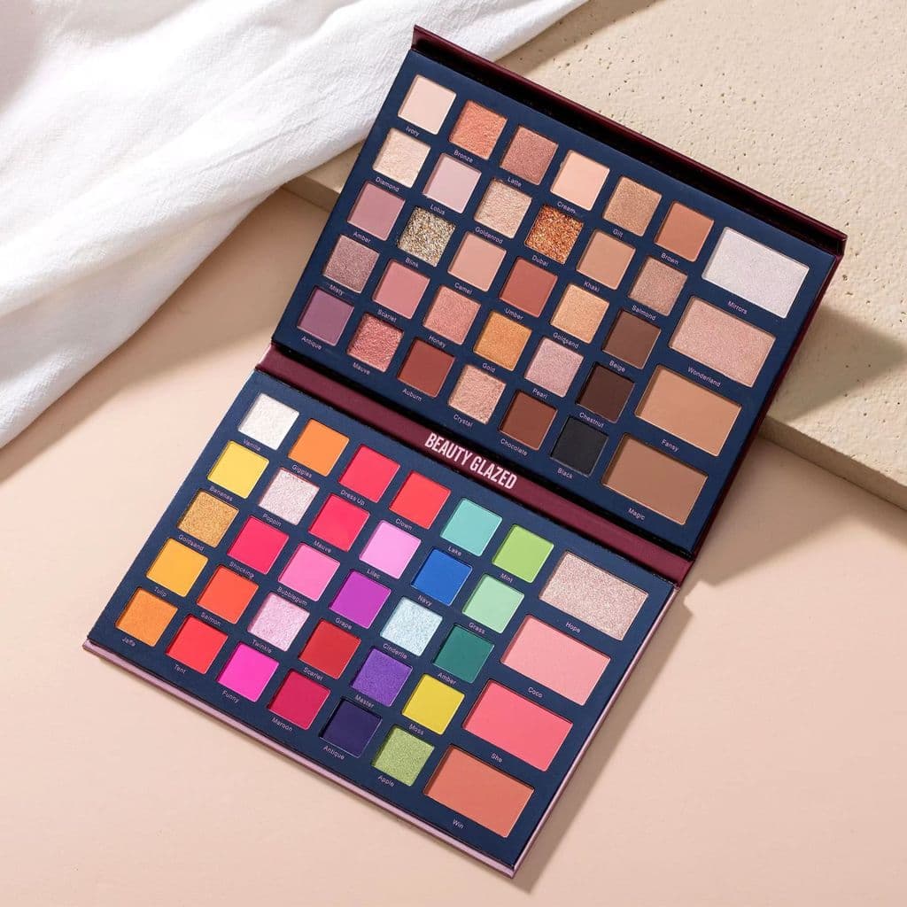 Paleta de sombras vitrificadas de beleza genuína 68 cores cos palco maquiagem artista dedicado paleta de maquiagem perol