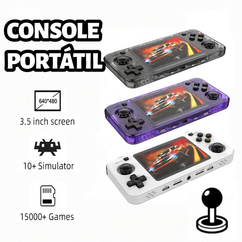 R36H Retro Console De Videogame Portátil Sistema Linux Tela IPS De 3.5 Polegadas Consoles De Jogos De Bolso Portáteis