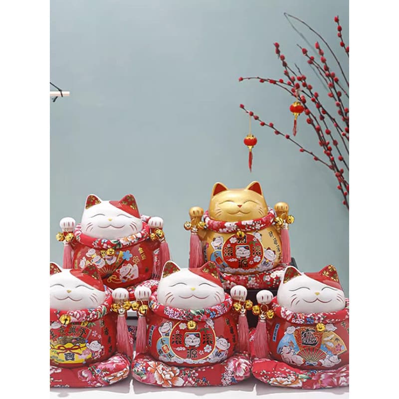 Ornamentos de gato da sorte, decorações criativas de presente, cofrinho japonês, grande cerâmica, sala de estar, loja, a