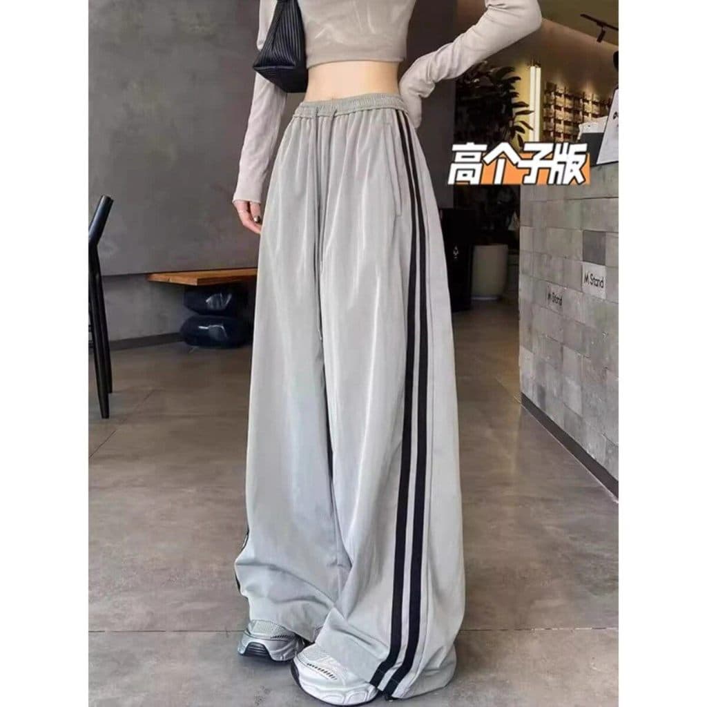 Hui irmã alta Super longa calças femininas estilo americano costura lateral calças de perna larga feminino novo estilo s