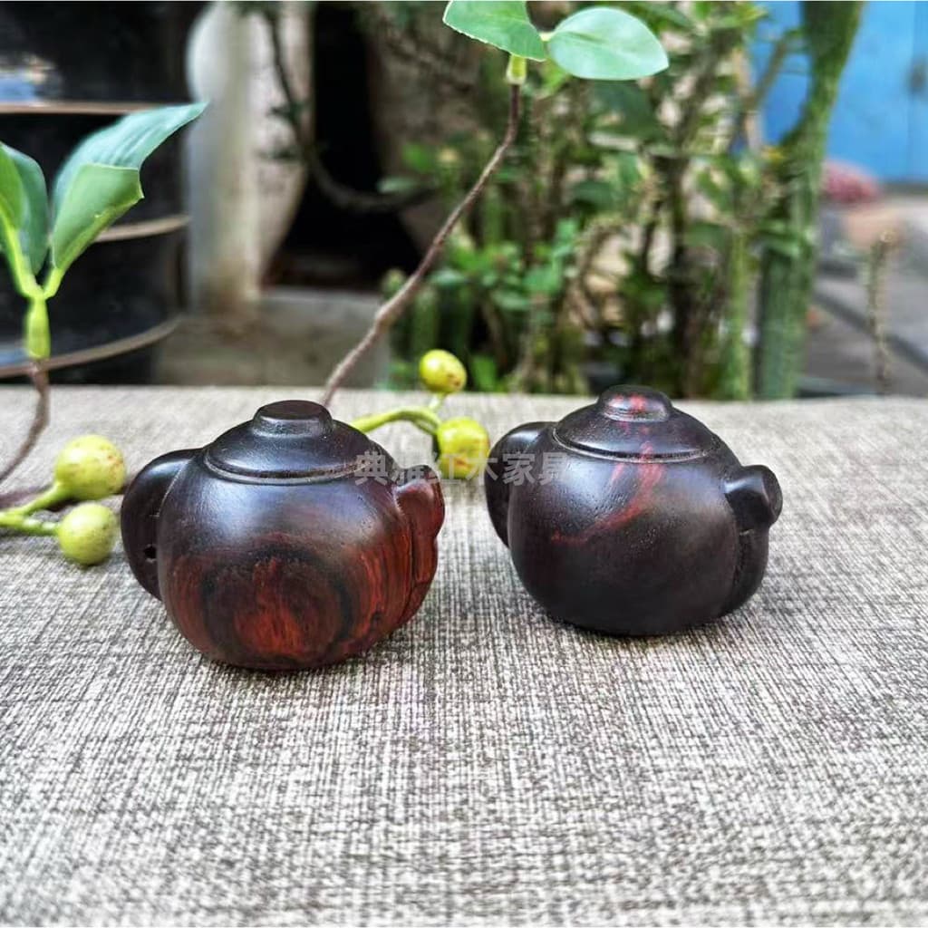 Grande vermelho jacarandá pote alça peça cruz-toed Dalbergia velho mogno jogar Mini mão jogar pingente menina chaveiro p