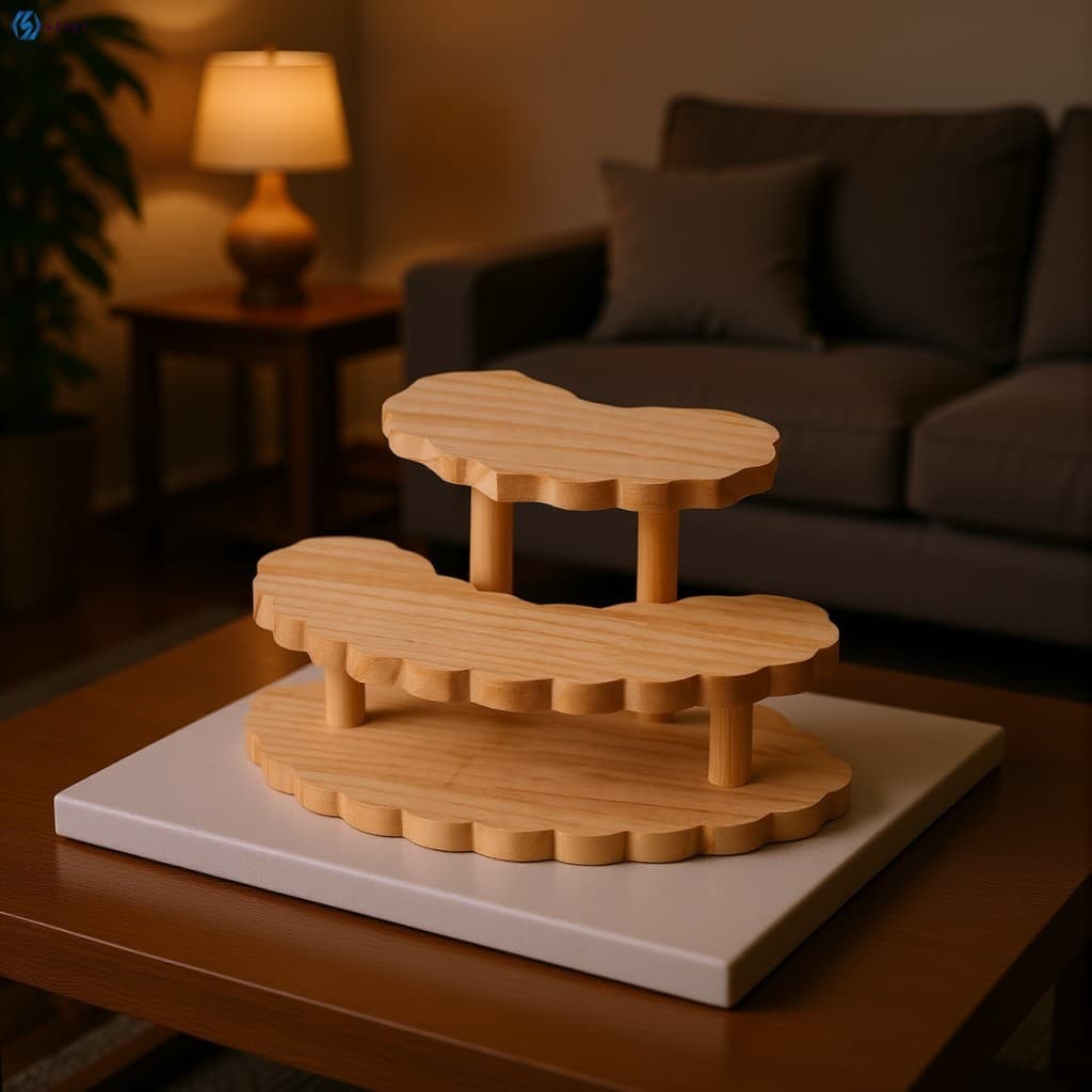 Organizador De Mesa Em Camadas De Madeira Maciça Para Brinquedos Colecionáveis De Suculentas