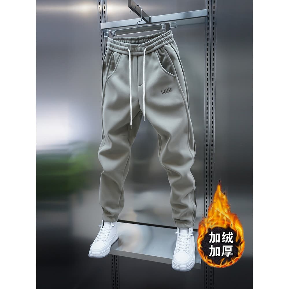 Leggings de alta qualidade pesadas calças casuais forro de lã masculino engrossado novo moletom esportivo outono inverno