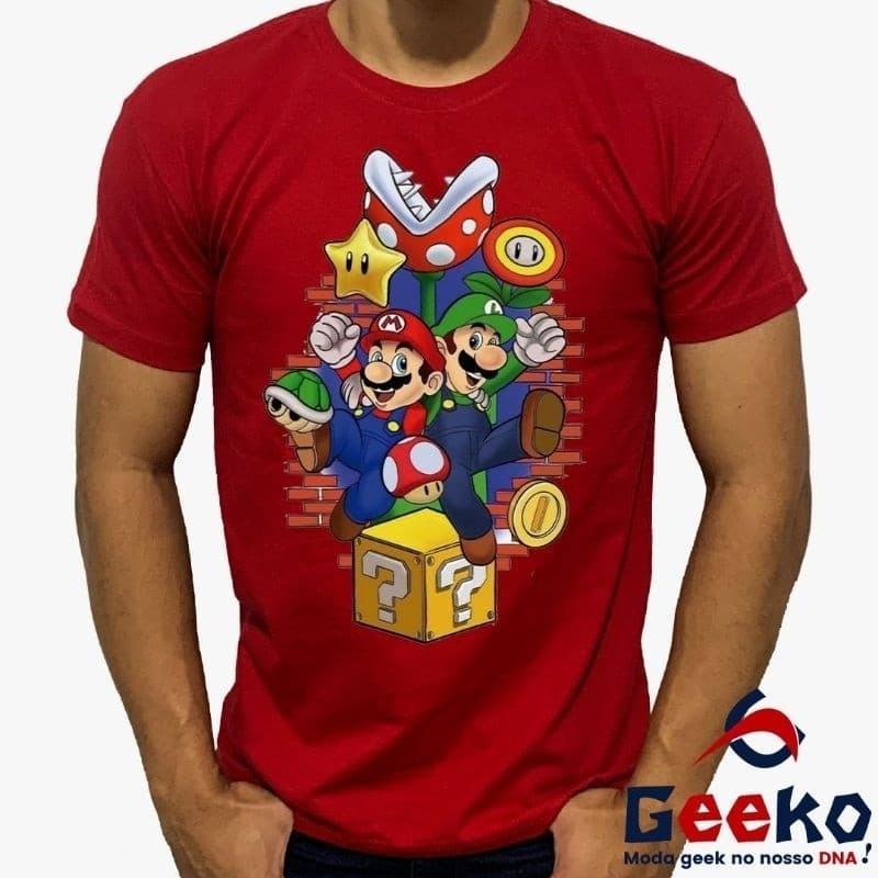 Camiseta Premium Mario e Luigi 100% Algodão Game Filme Super Envio Imediato