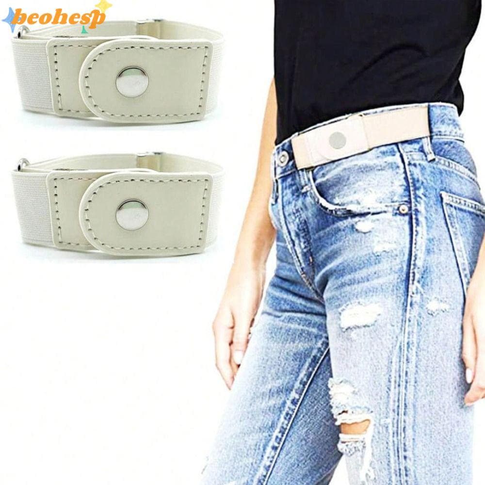 BEOHESP 2 Unidades/Conjunto Cinto Elástico , Invisível De Lona , Calças Ajustáveis Sem Fivela , Jeans Com