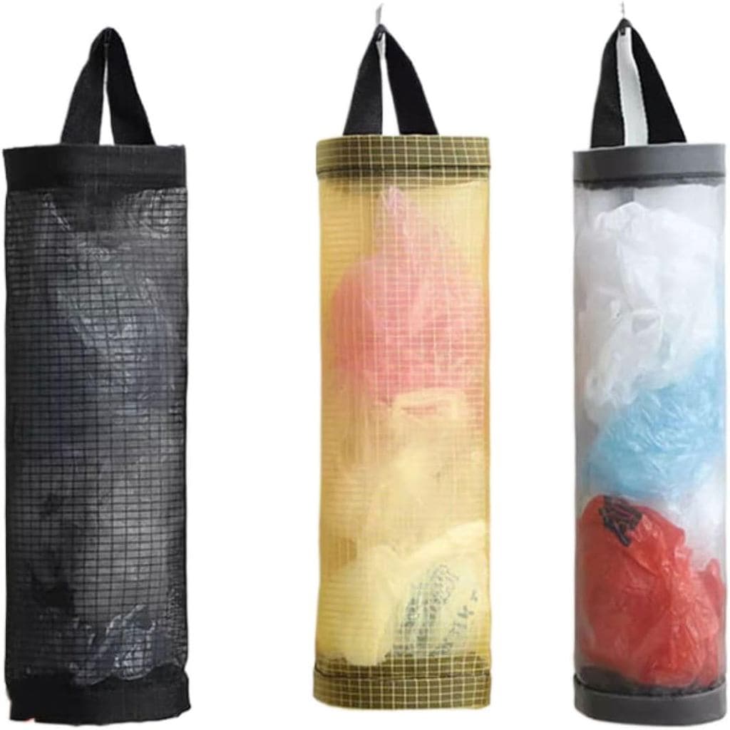 Organizador de sacos de lixo montado na parede, organizador de sacos plásticos para cozinha, saco de armazenamento de sa
