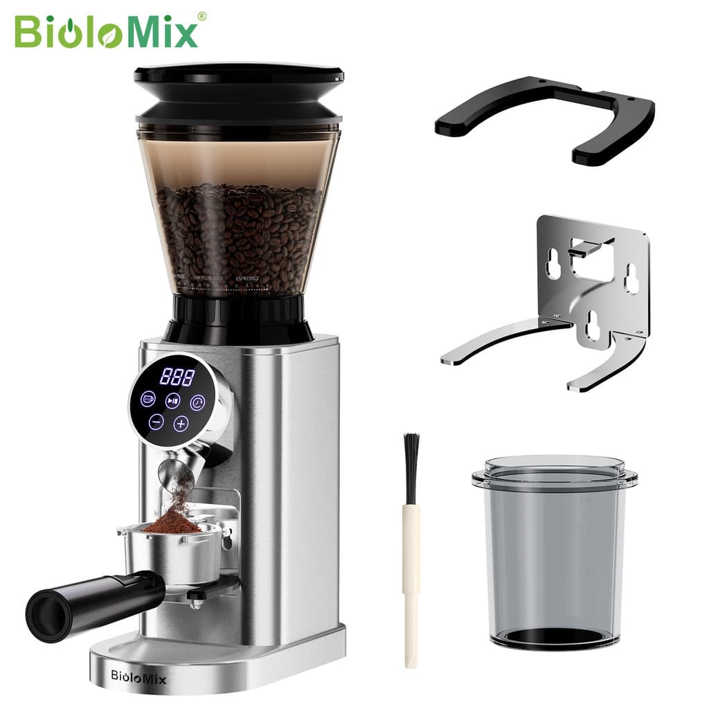 Moedor de Cone doméstico elétrico Espresso tela sensível ao toque moedor espessura ajustável moedor de café