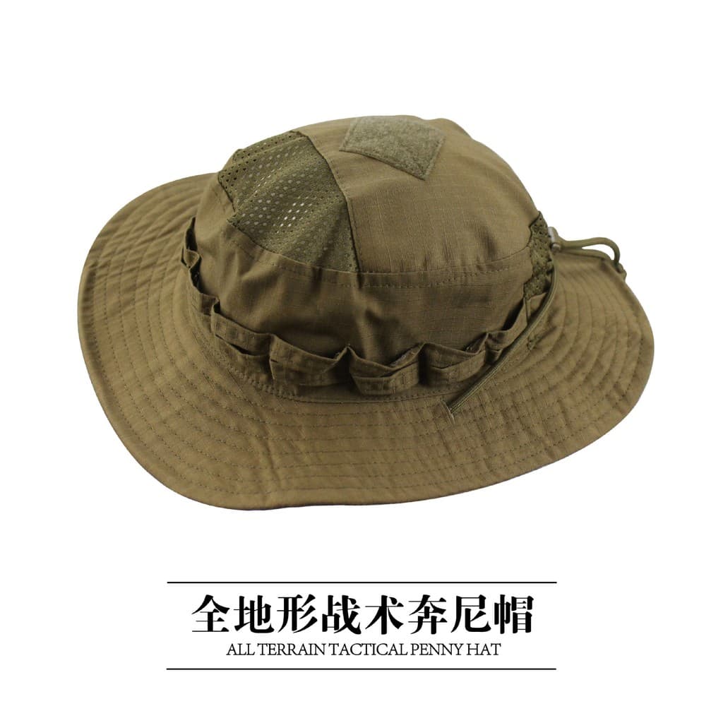 Camuflagem Benny chapéu militar ventilador tático borda redonda chapéu verão ao ar livre montanhismo acampamento guarda-