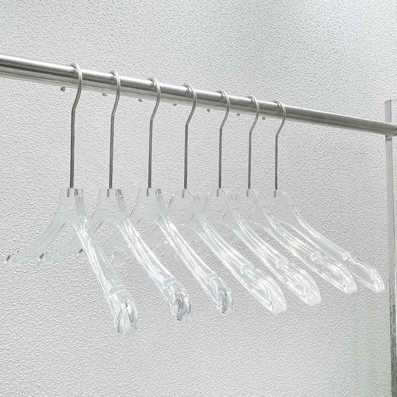 Crianças loja de roupas dedicadas roupas femininas cabide acrílico transparente cabide suporte calças Rack redondo ganch