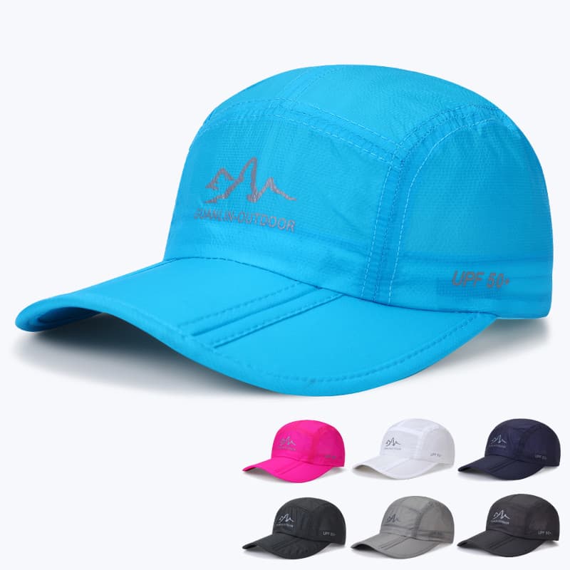 Chapéu masculino verão fino pára-sol boné de pico azul de secagem rápida boné dobrável chapéu de sol feminino pesca prot