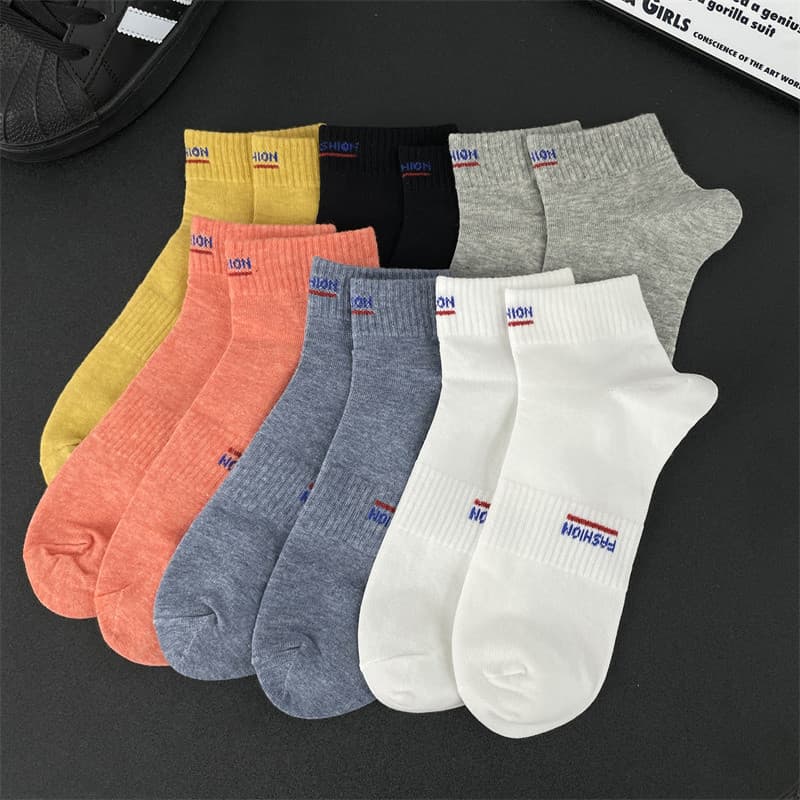 Meias masculinas meias de tubo médio 5A desodorante antibacteriano All-Match meias brancas simples masculinas ins