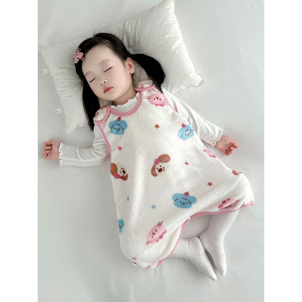 Bebê sem mangas colete-estilo saco de dormir outono inverno crianças flanela perna dividida Anti-pontapé colcha bebê Cor