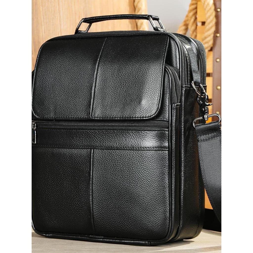 Bolsa mensageiro masculina de couro genuíno, bolsa Casual de negócios, bolsa de ombro de alta qualidade, maleta de alta