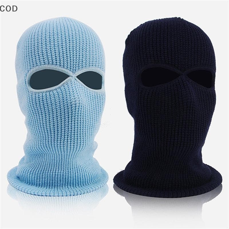 [QYA] Boné De Malha De Inverno Quente Macio Com 2 Furos Para Rosto Inteiro Chapéu De Esqui Capuz BR