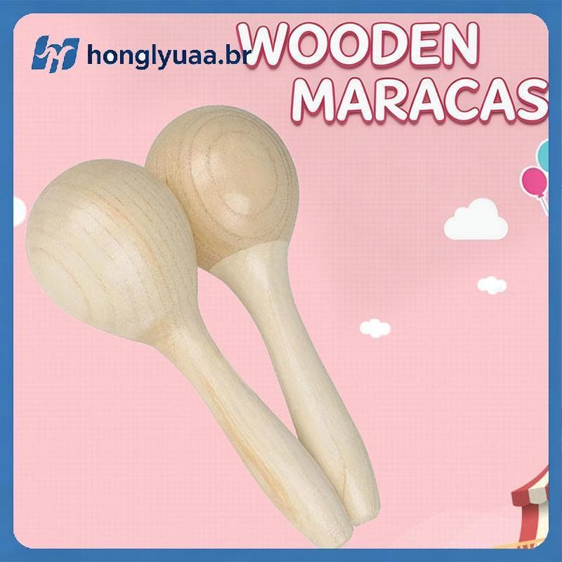 Brinquedo Maraca De Madeira Para Crianças , Aprendizagem E Desenvolvimento De Música Precoce BR