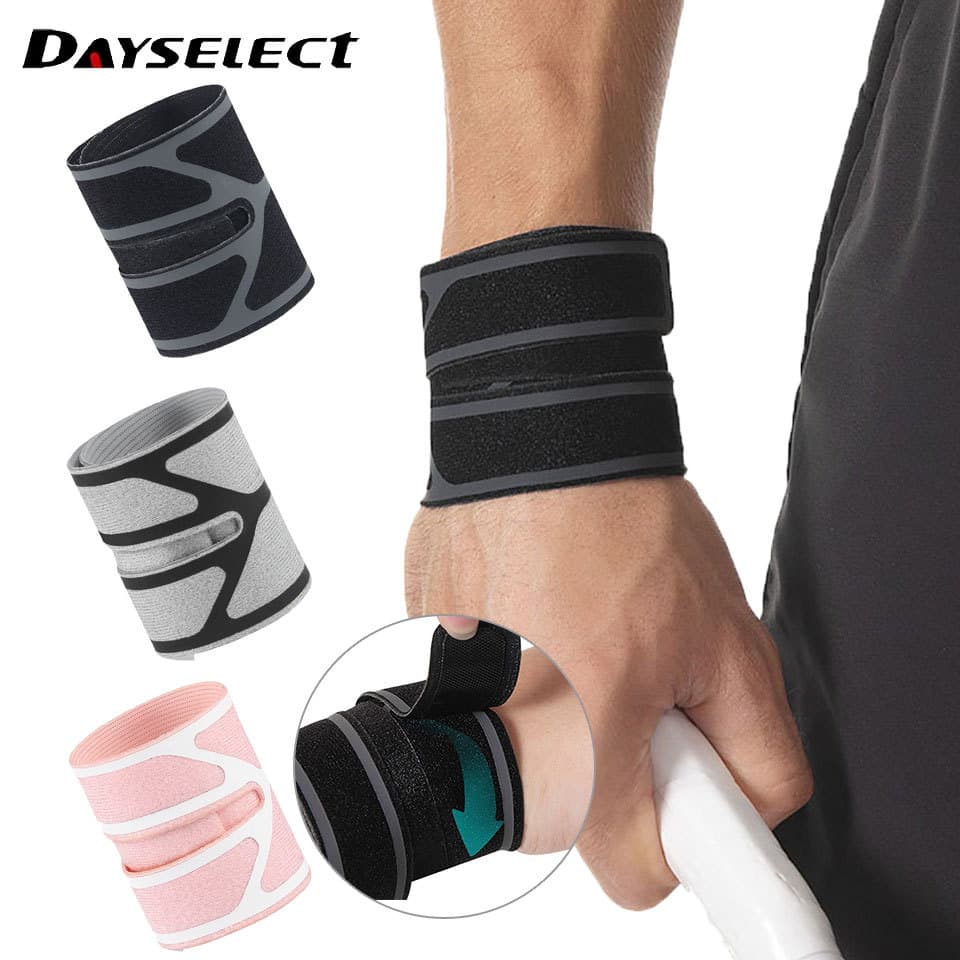 DAYSELECT 1 Peça Esportiva Pulseira Ajustável À Prova De Suor Compressão Fina Anti-Entorse Protetor De Pulso