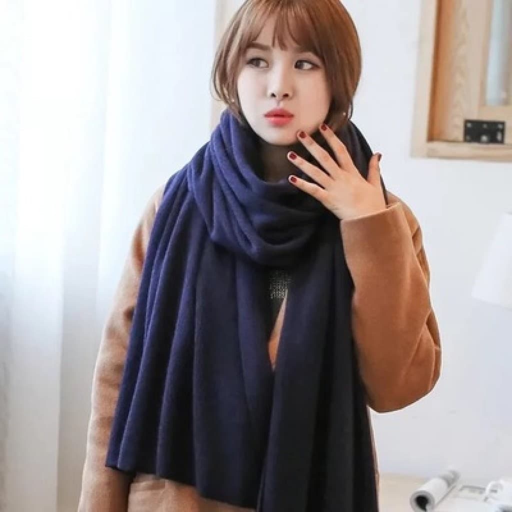 【Estilo Coreano】Cachecol Unissex Tricotado, Outono/Inverno, Longo e Versátil/Cachecol/Cachecol de Malha