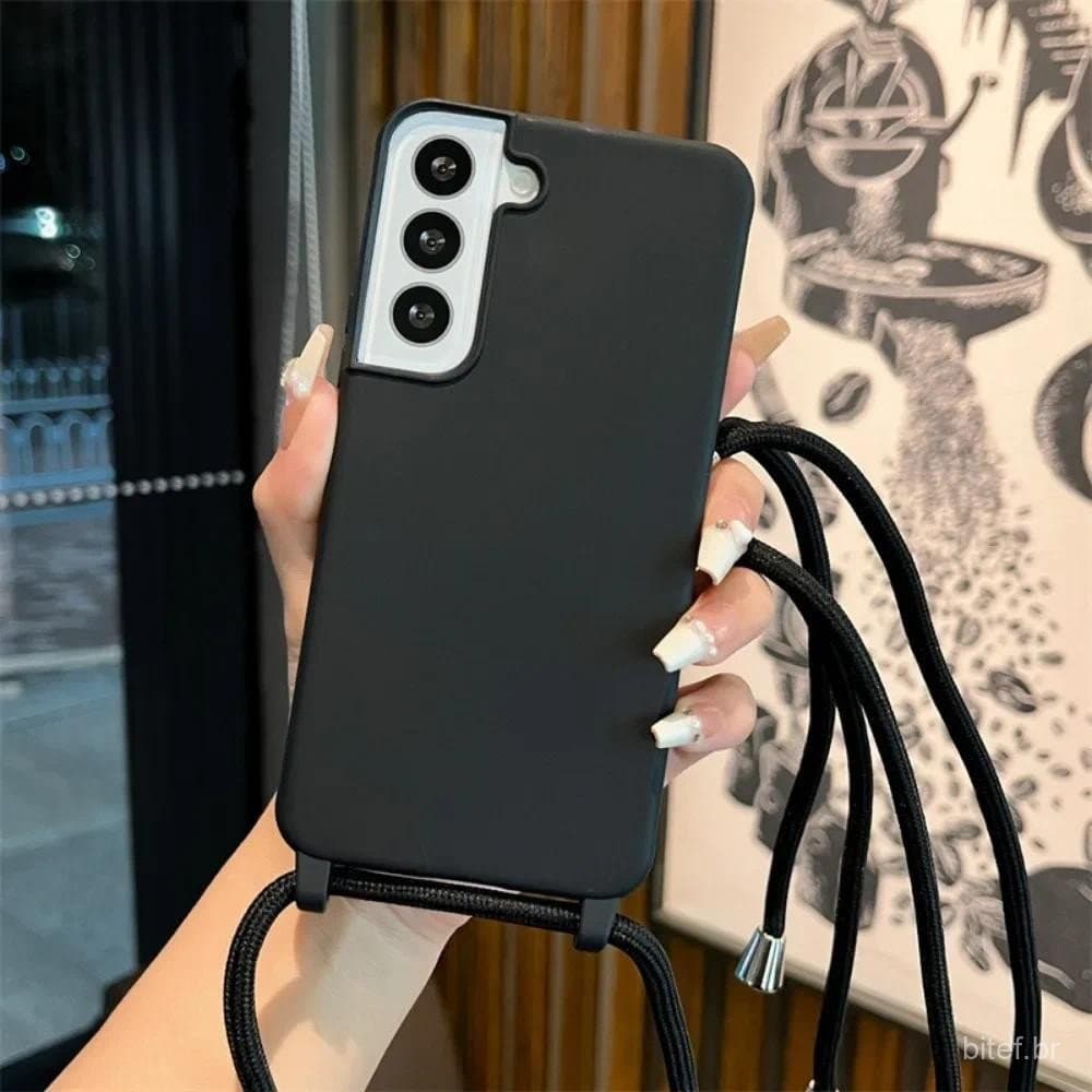 Crossbody Cordão Caso Macio Para Samsung Galaxy A16 A06 A55 A35 A25 A15 A05 A05S A54 A34 5G A52/A52S Capa De Corda Longa
