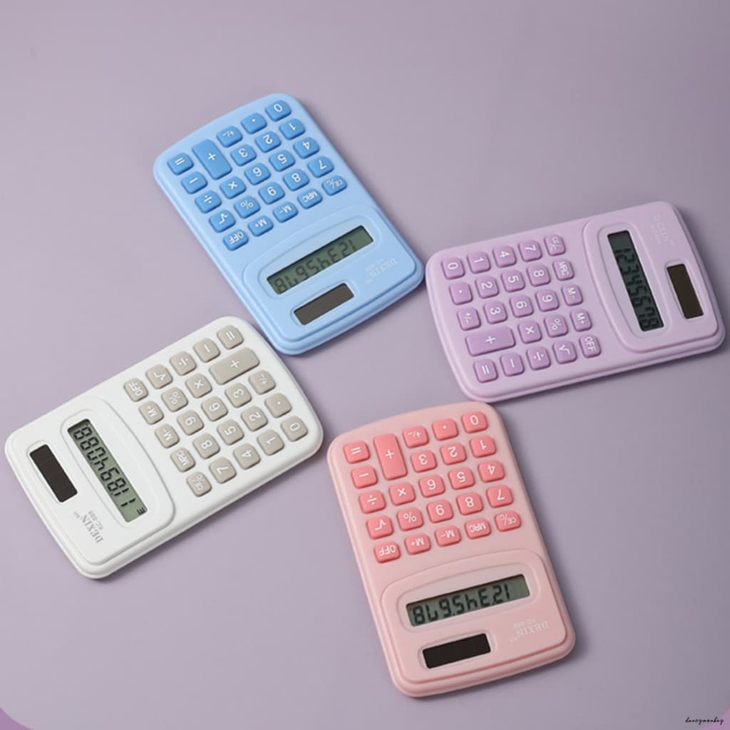 Mini Calculadora Portátil Display De 8 Dígitos Rosa Roxo Azul Branco Para Escritório Escola Casa