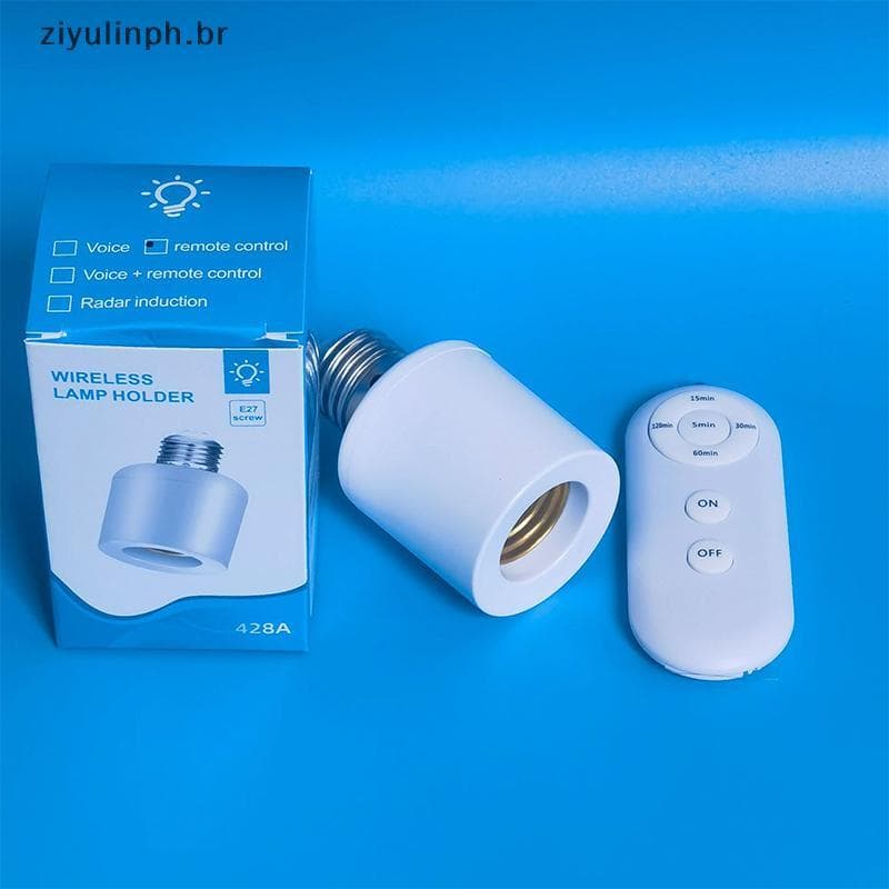 ziyulinph E27 Base De Lâmpada Led Com Controle Remoto Sem Fio Temporizador Inteligente AC85-265V Suporte Soet Adaptador