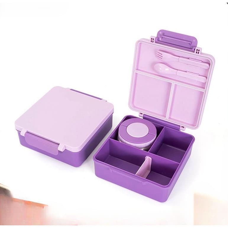 Para Crianças À Prova De Vazamento Térmico Isolado Bento Lancheira Com Talheres Recipiente De Comida Jarra Quente C