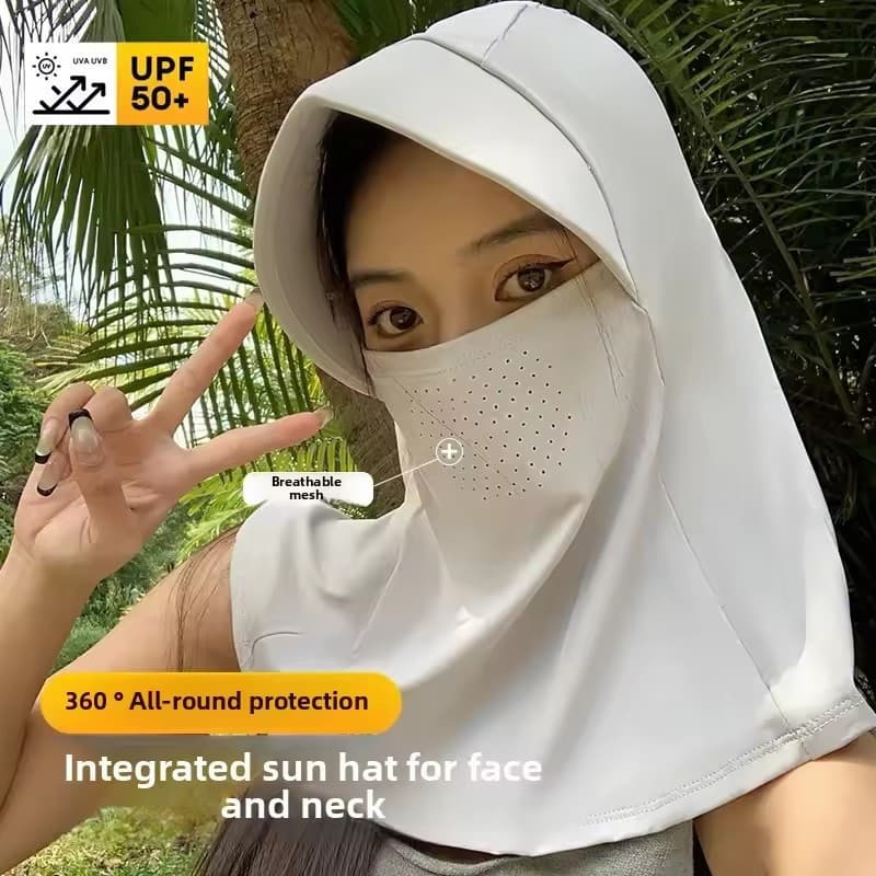 1/2 Pacote de Chapéu de Sol de Seda Gelada com Aba Larga - Design 3D com Proteção UV UPF 50+, Unissex Ajustável para Ati