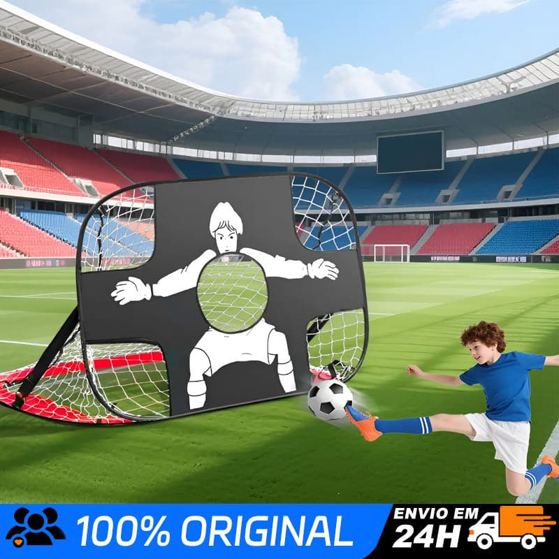 Rede De Futebol Gol Dobrável Duplo Para Infantil Portátil 120* 80* 80 cm