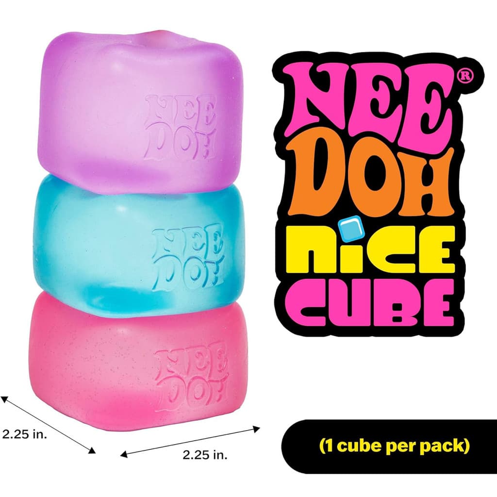 Schylling Needoh Nice cube-Brinquedo Sensorial Descompressão Pitada Cubo Diversão