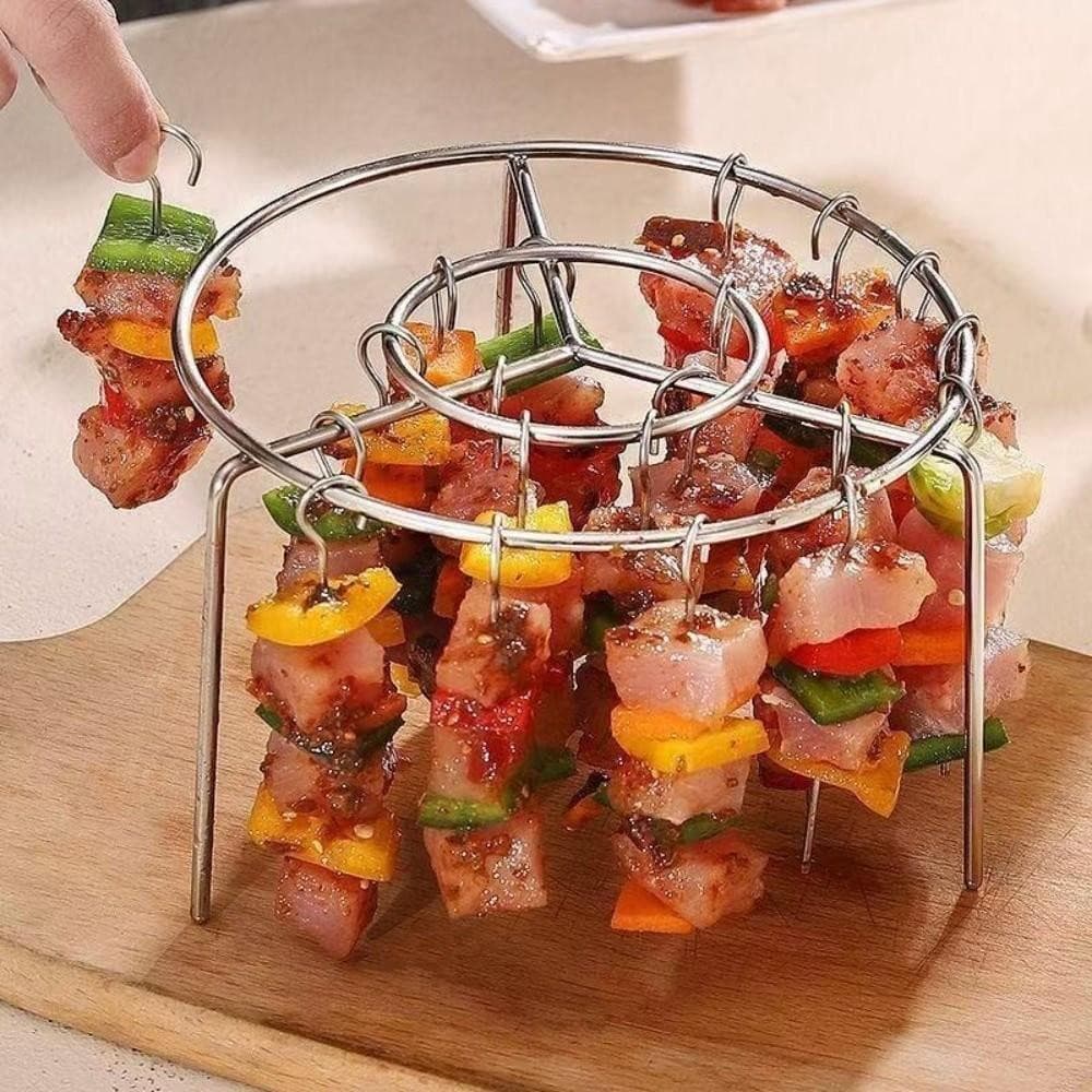 Suporte De Espeto Para Fritadeira De Ar Aço Inox 304 24 Espetos Especiais Suporte Universal Forno BBQ