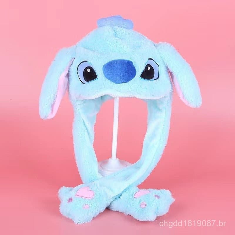 Chapéu de Coelho Iluminado com Orelhas Móveis, Chapéu de Pelúcia com Airbag em Estilo Cartoon JZAL