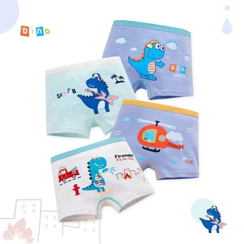 [4 PCS] Novo estilo de roupa íntima de algodão para meninos/cuecas Boxer respiráveis de desenho animado para meninos