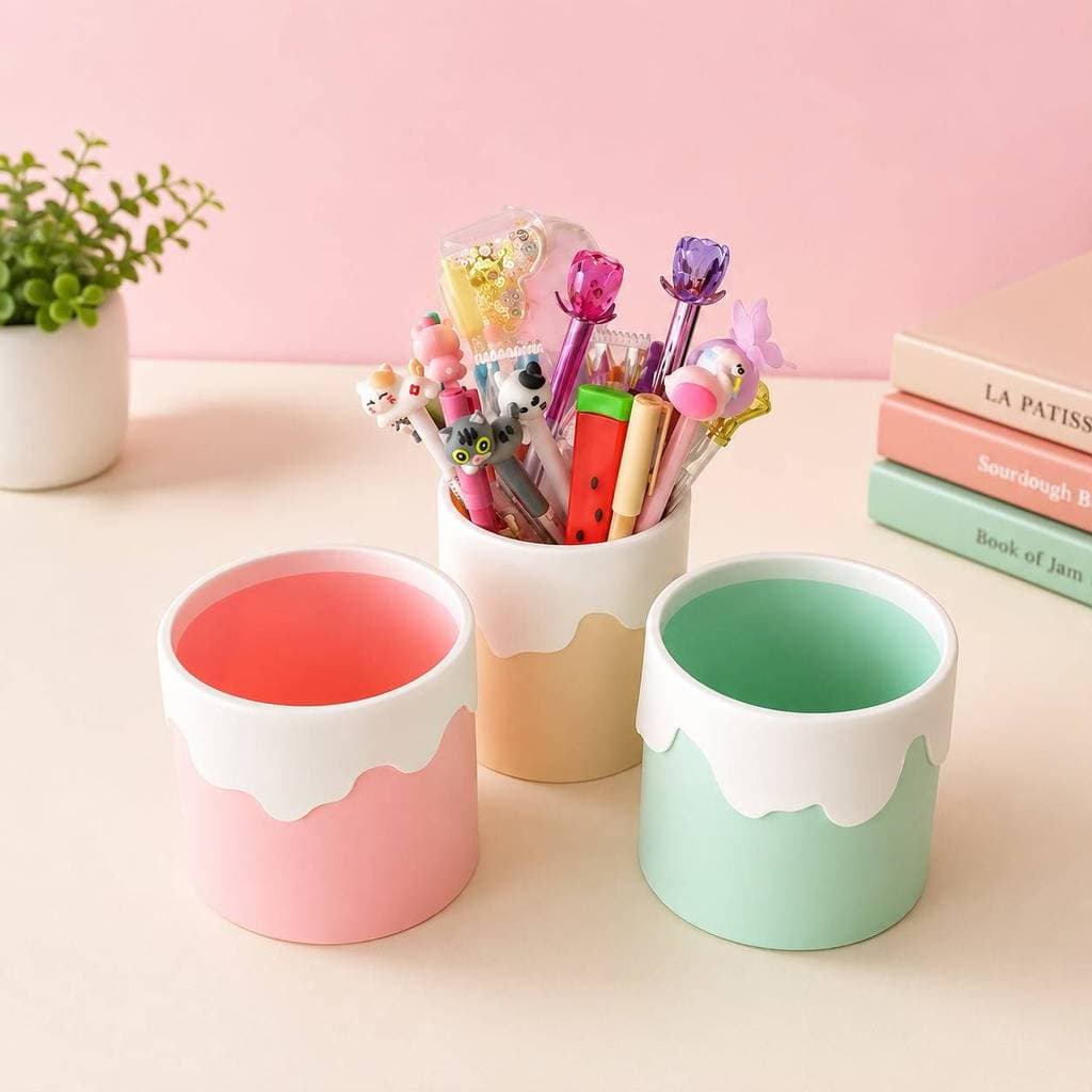 Porta Lápis Organizador de Mesa Candy Colors Porta Canetas Pastel