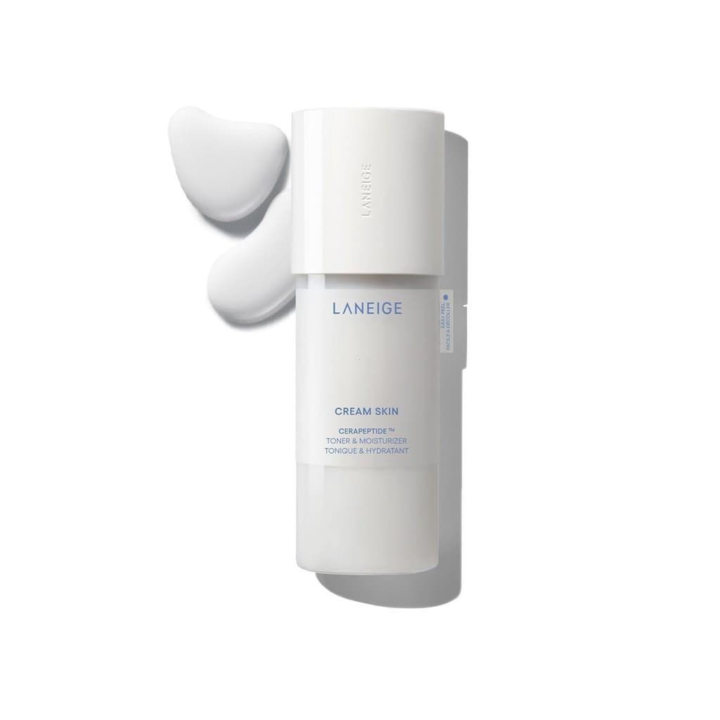 Tônico e Hidratante para a Pele LANEIGE Cream, leve e recarregável, tonificador coreano branco leitoso, contém ceramida