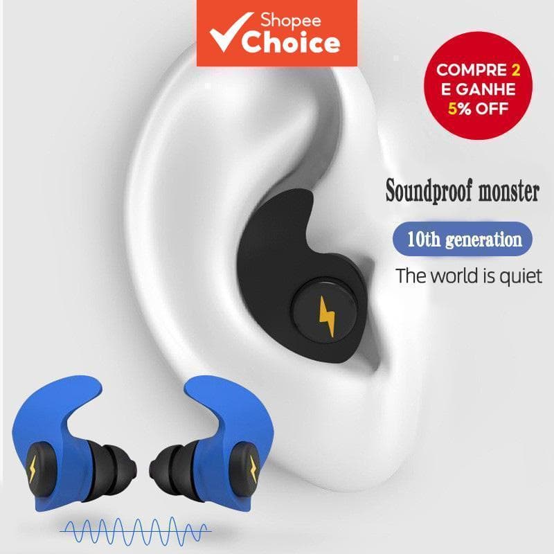 Novos protetores auriculares de silicone, protetores de ouvido para dormir com redução de ruído, protetores auriculares