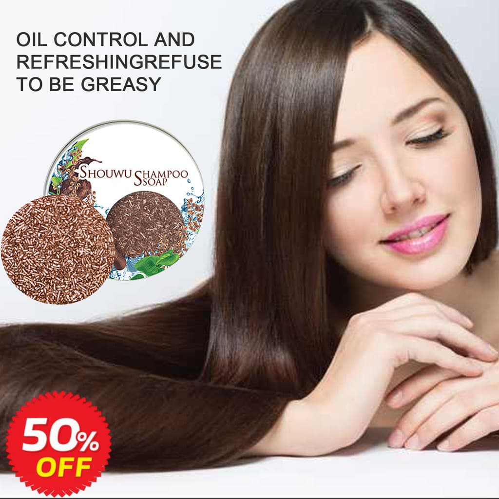 【Controle de Óleo】Nourishing Shampoo Cake Plant Black Hair/Anticaspa/Prevenção de Queda