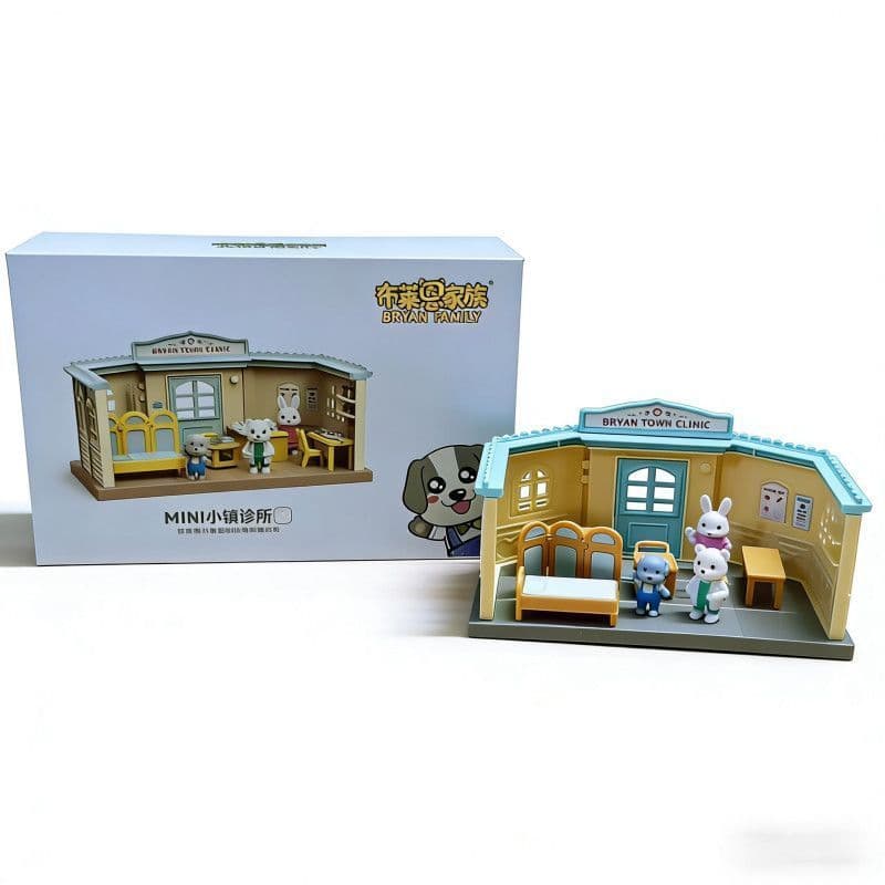Novo estilo Brian família interativo jogar casa decoração Mini pequena clínica montagem gratuita DIY caixa de presente c