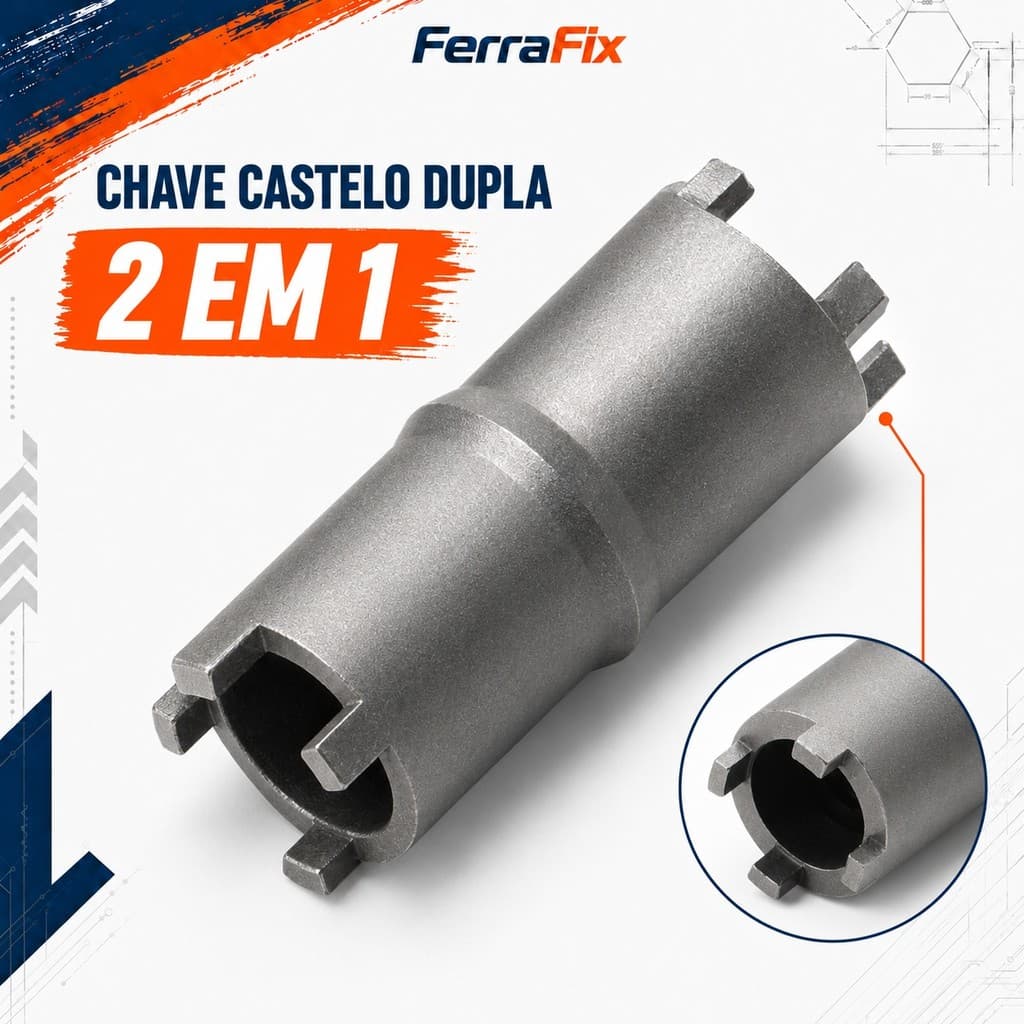 Chave Castelo Dupla 20mm X 24mm Soquete Remover Porca Trava Embreagem Ferramenta Manutenção Motocicleta Mecânica Oficina