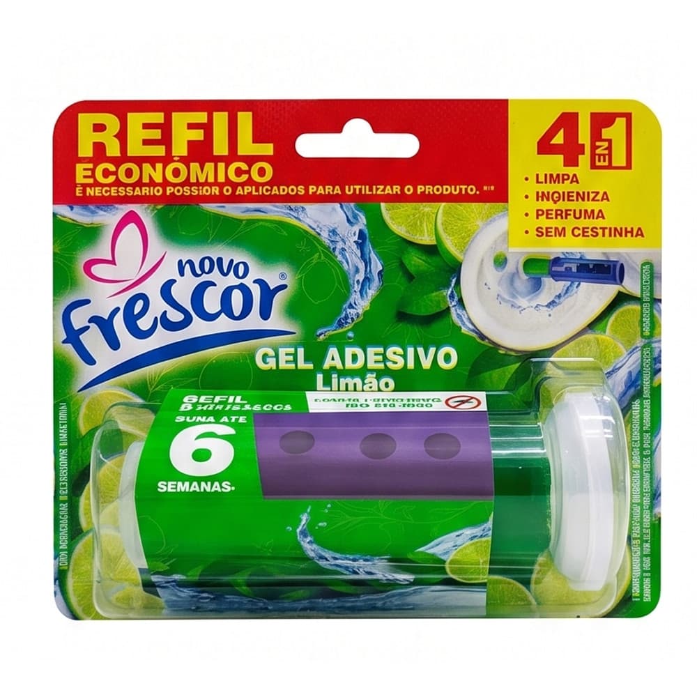 Refil Gel Adesivo Sanitário Novo Frescor Limão 38g 4 Em 1