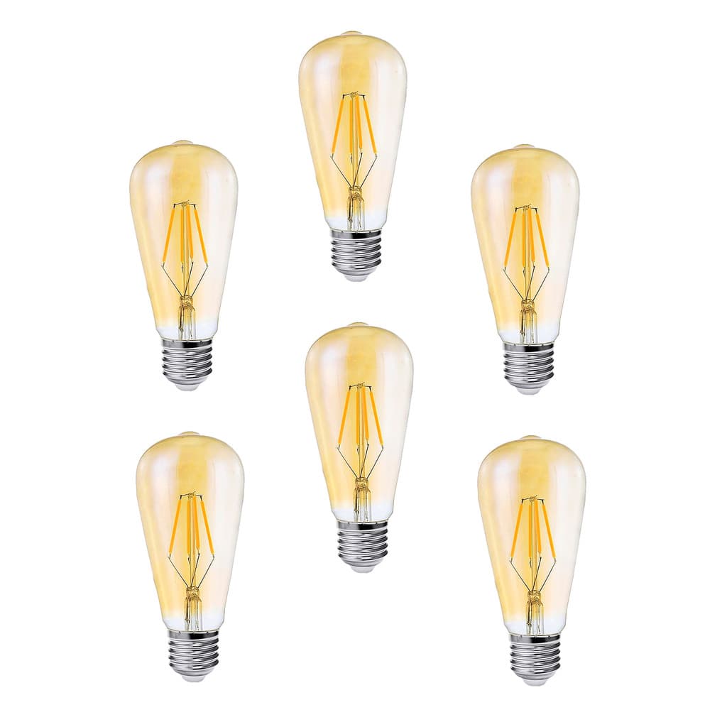 Kit 6 Lâmpadas Filamento Led Decorativa Retrô Vintage St64