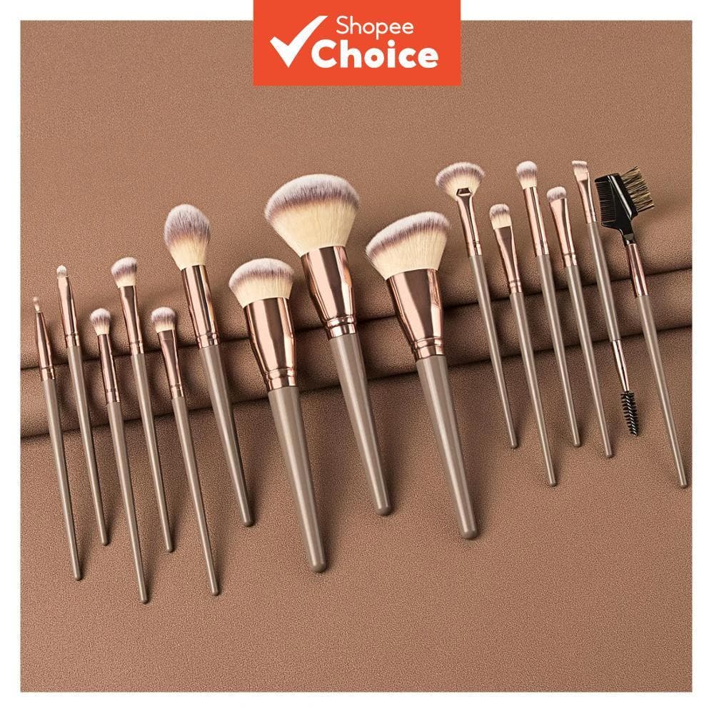 Conjunto de Pincéis de Maquiagem Para Rosto Olhos Lábios - Sombra, Sobrancelha, Delineador, Pó, Blush, Iluminador