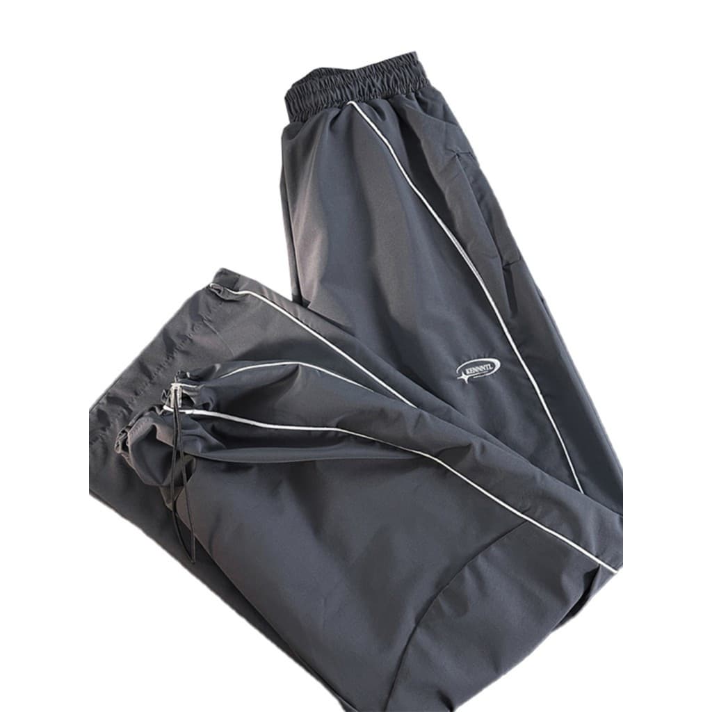Calça Esportiva Masculina com Cordão na Barra, Estilo Americano, Secagem Rápida, Verão, Moda Urbana, DrapingXJN