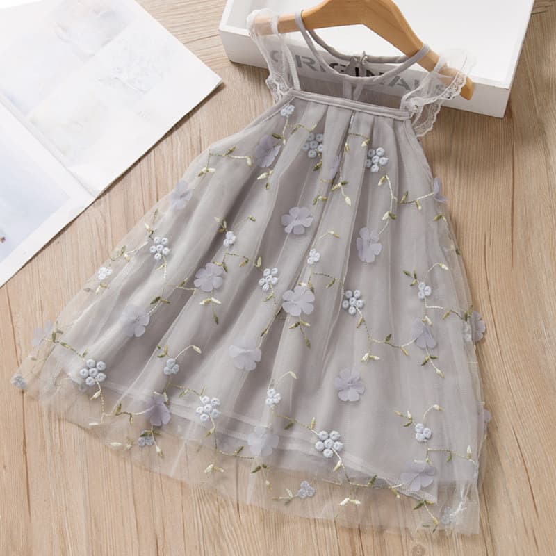 Vestido Infantil de Verão 2026, Novo Estilo, Vestido de Malha para Bebê, Vestido de Princesa, Roupas Infantis