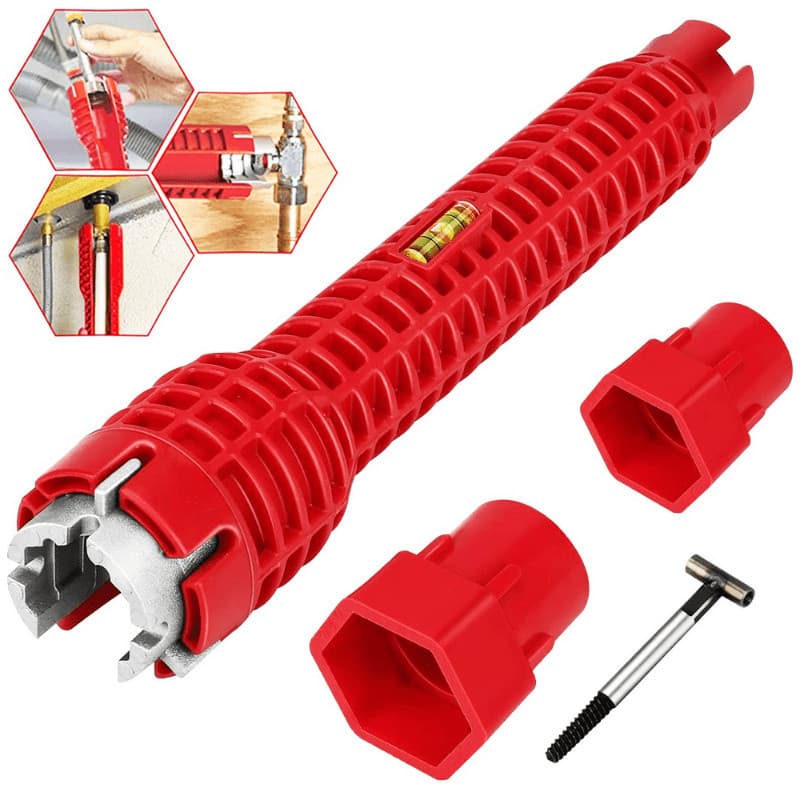 Chave Grifo Instalador Hidráulico 8 EM1 Multiuso Cano Pia Torneira Filtro Encanamento Chave Inglesa Ferramenta